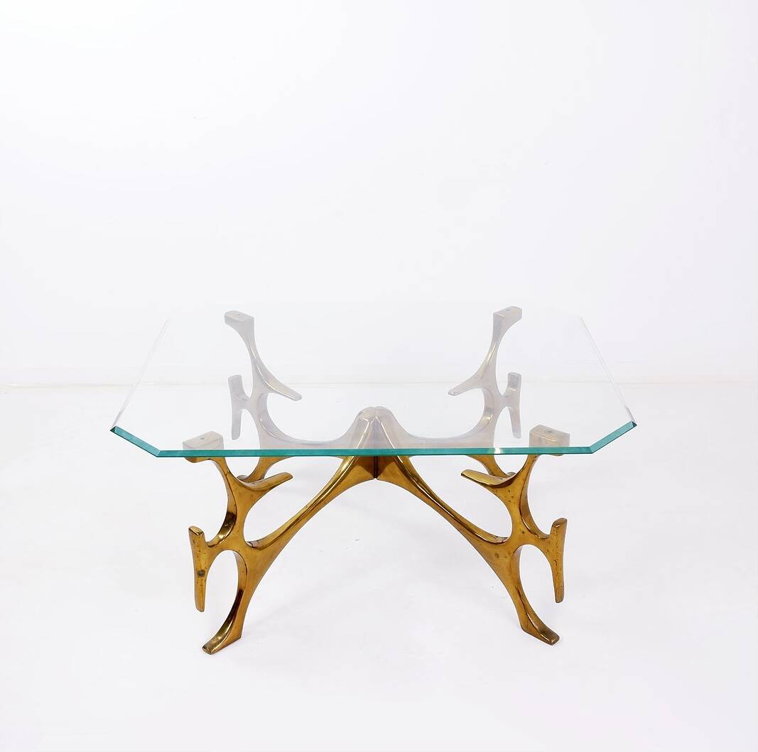 Sculptural coffee table in the style of Fred Brouard
