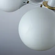 Vintage White 1970s Sputnik Chandelier – Mid-Century Modern Ceiling Light
