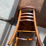 Set of 6 straw chairs style Directoire Solid cherry wood