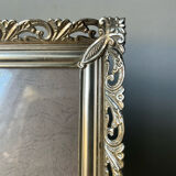 Cadre métal vintage argent coloré 26,5 cm x 20 cm verre convexe