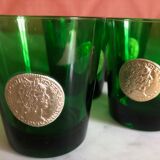Lot de 7 verres verts italiens de byrrh