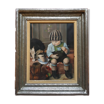 The child and his dog