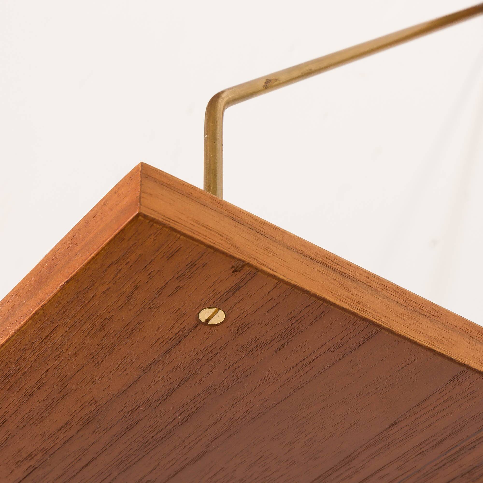 Scandinavian mid century teak wall unit with a console, 1960s
