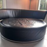 Canapé rond en cuir pivotant
