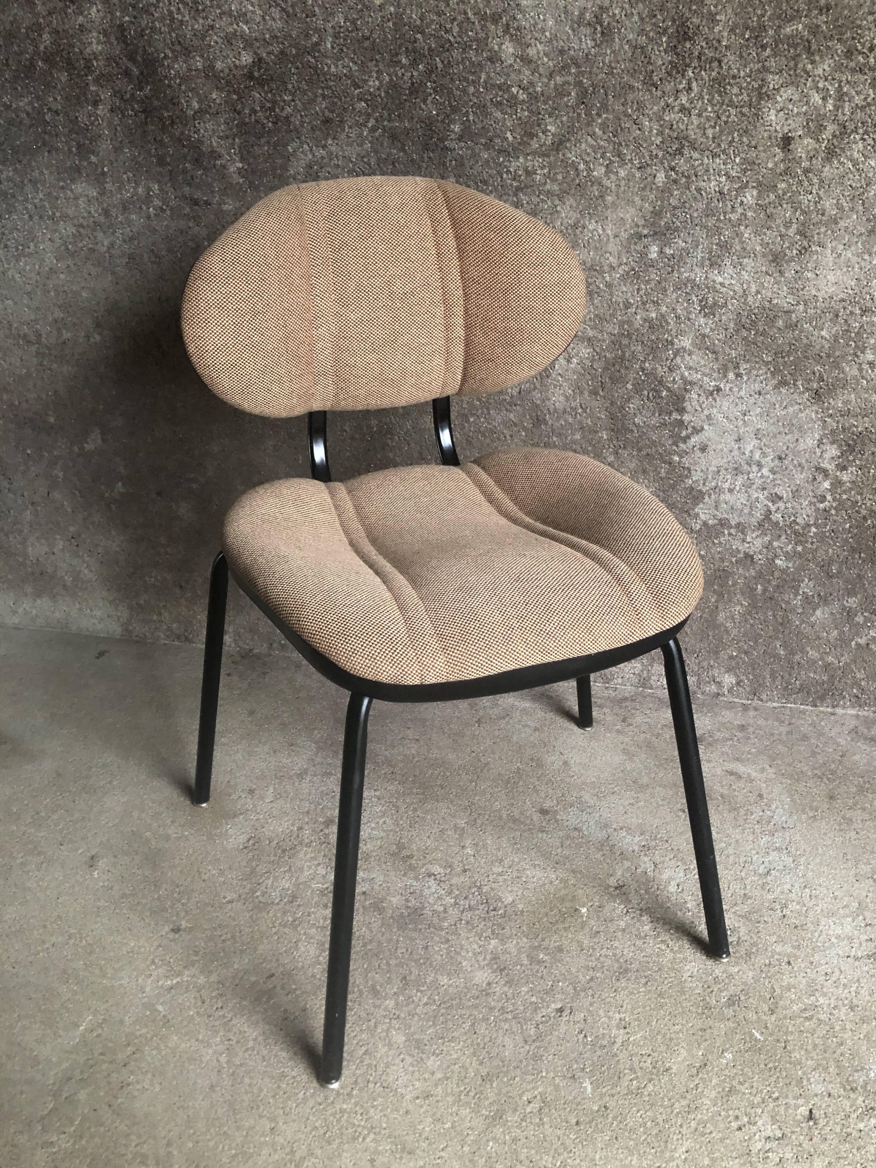 Beige brown fabric office chair, 1980s