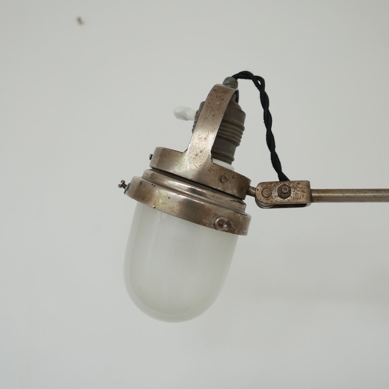 Industrial Adjustable Metal and Glass French Wall Light