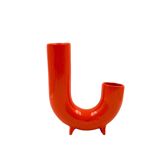 Space age orange ceramic vase, Italy ca. 1960