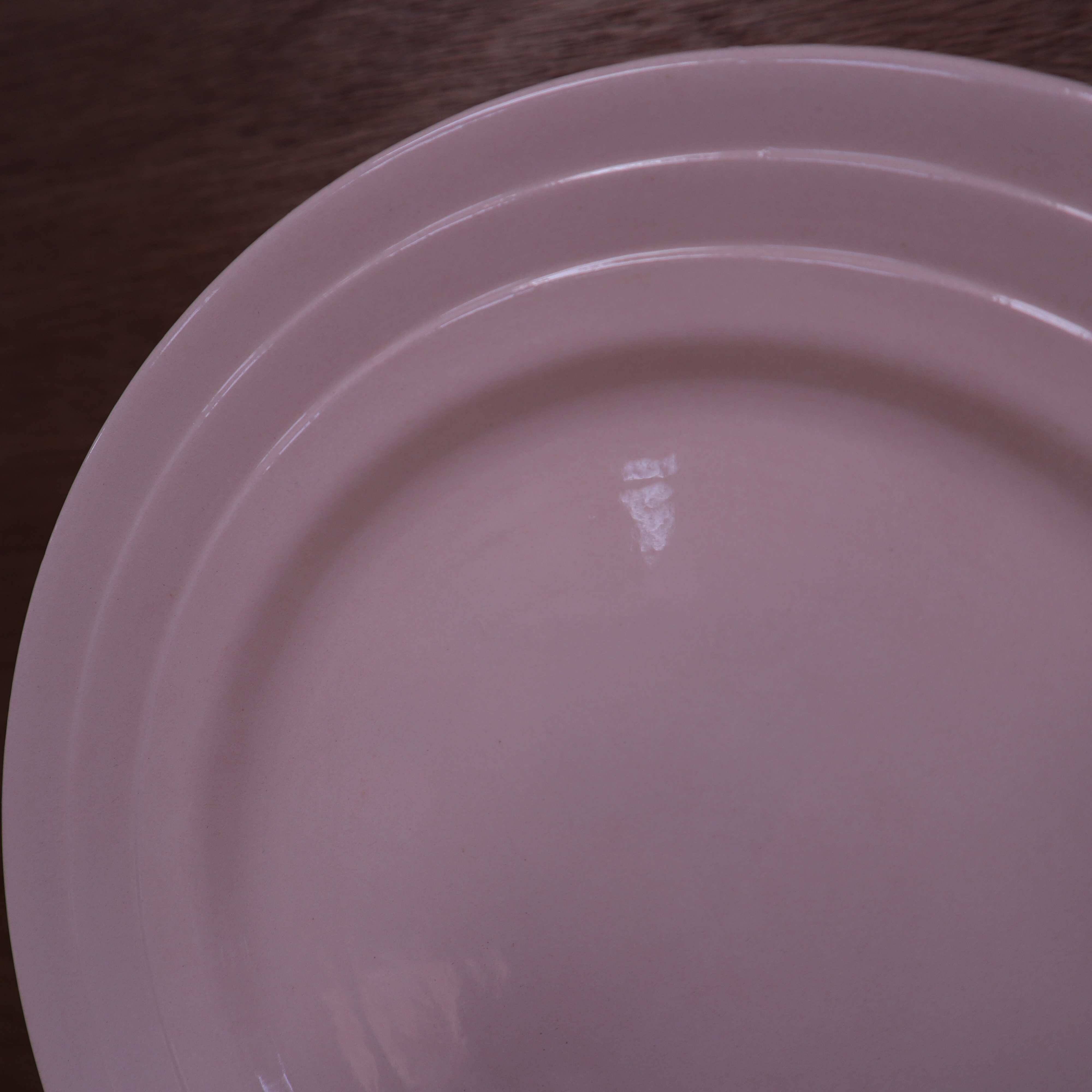 10 powder pink flat plates St Amand France