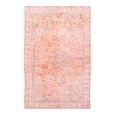Powder Pink Classic Turkish Vintage Rug, 199x303Cm