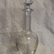 Antique engraved crystal carafe – floral decoration – matching Saint-Louis