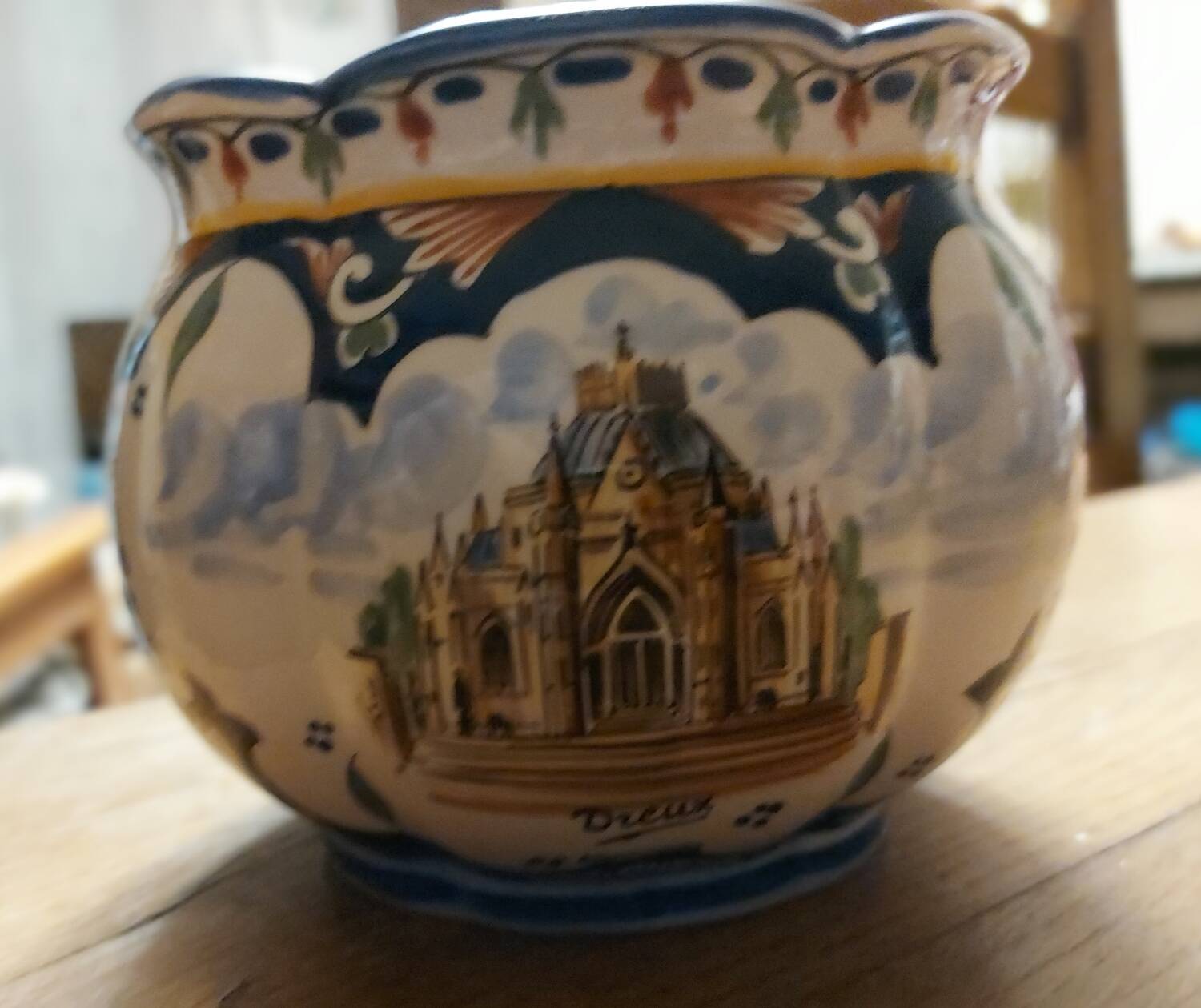 Rouen earthenware flowerpot