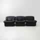 Modular black leather armchairs, 1970s