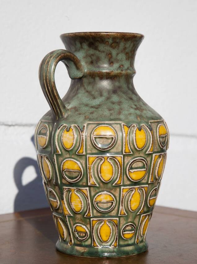 West Germany Uebelacker vase 1681/20, German ceramic vase, flower pot, pottery, decoration