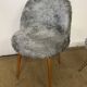 Vintage moumoute armchair and stool