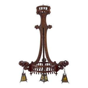 Lustre néo gothique sculpté,