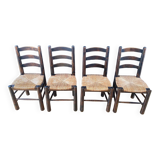 4 chaises paillées Georges Robert