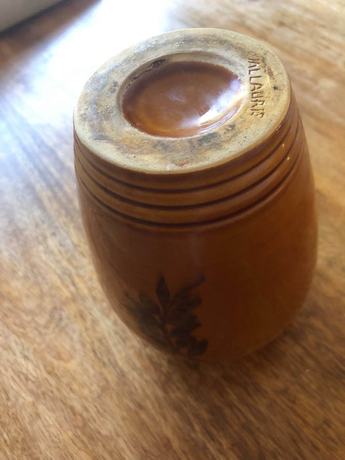 Vintage glazed stoneware vase from Vallauris