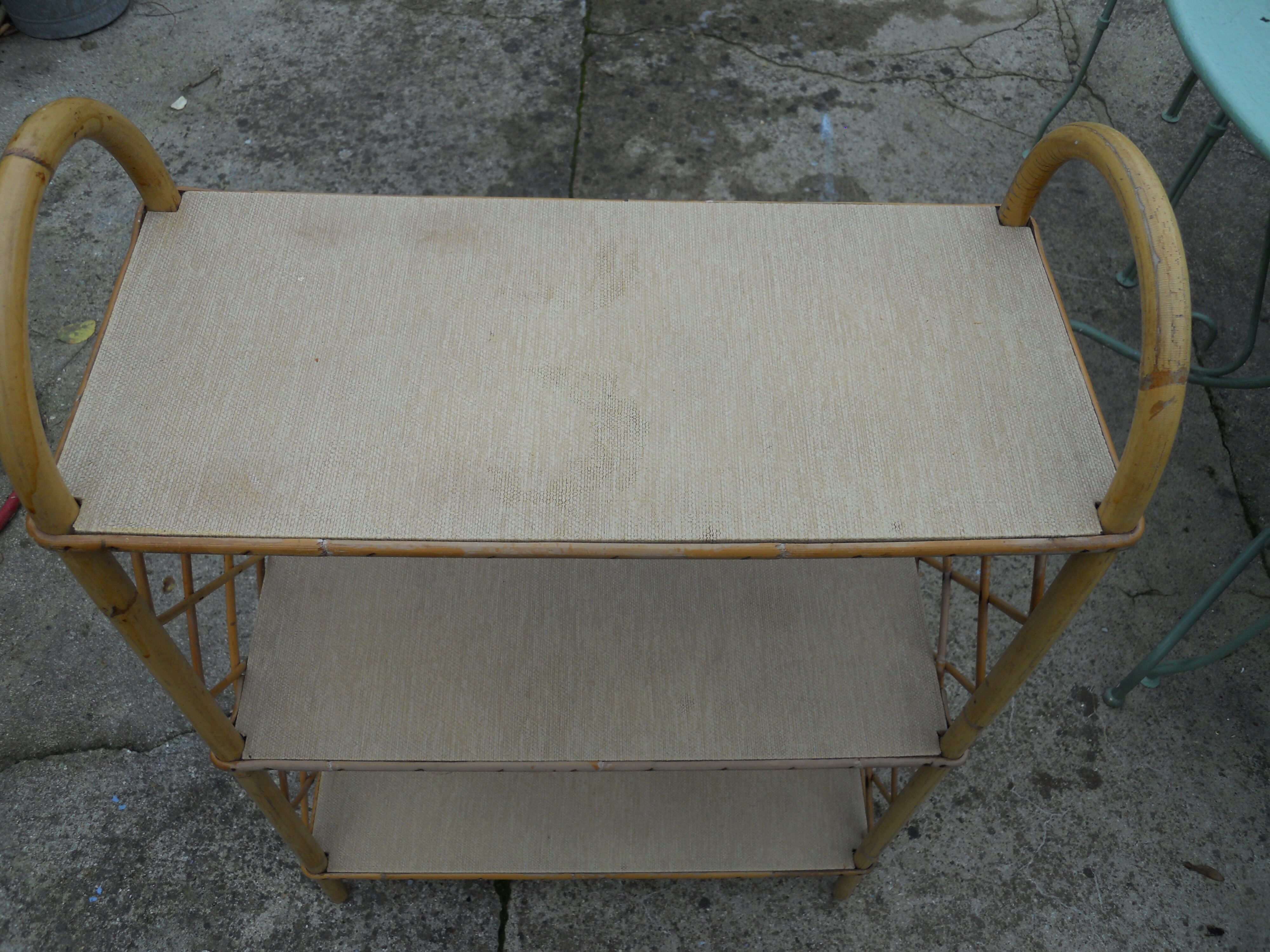 Rattan standing shelf 60s