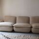 3-seater modular sofa in French terry-style wool fabric, airborne 1970