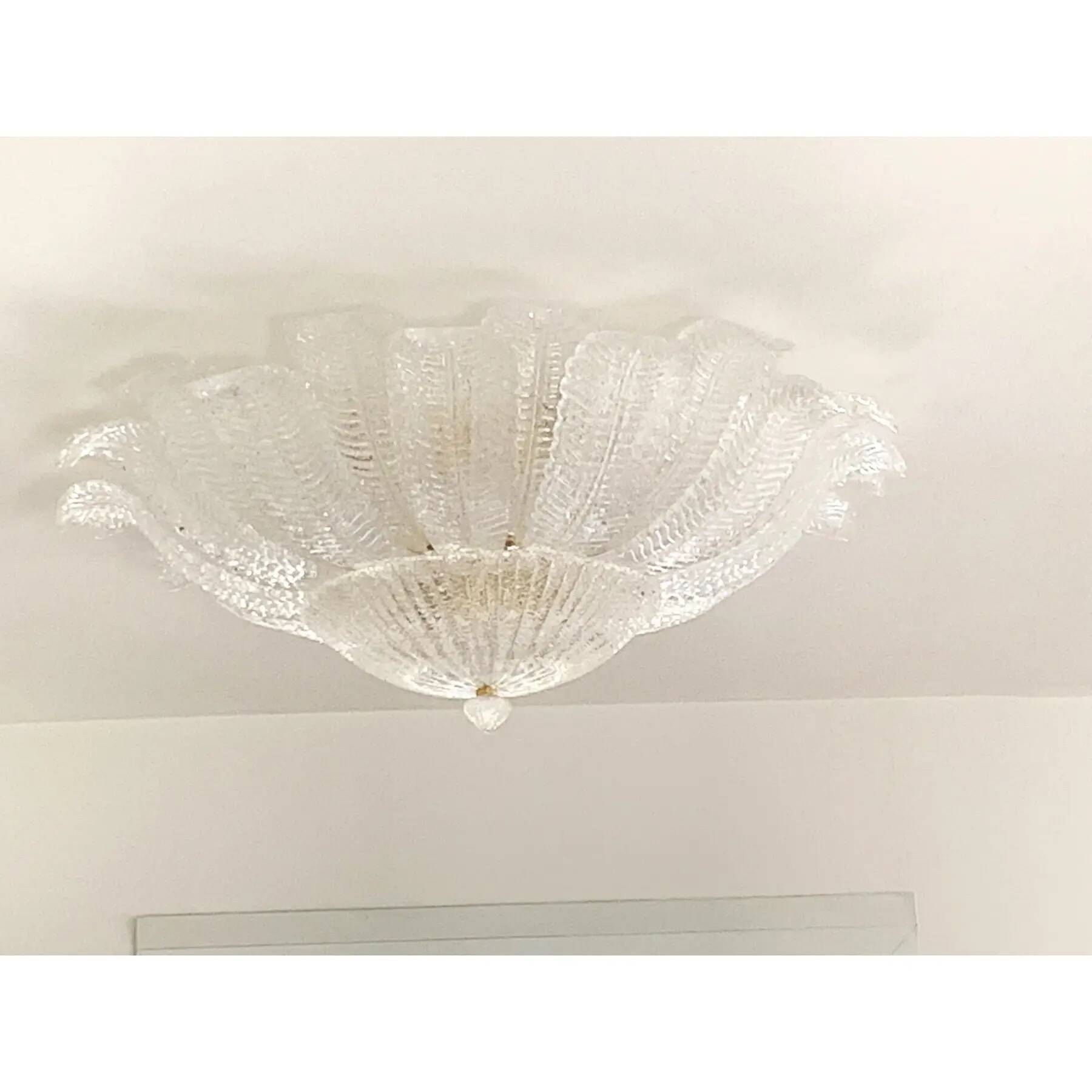 Impressive Italian Murano Glass Sputnik Flush-Mount Chandelier