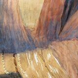 Pastel orientaliste, femme au turban, signé Wolff