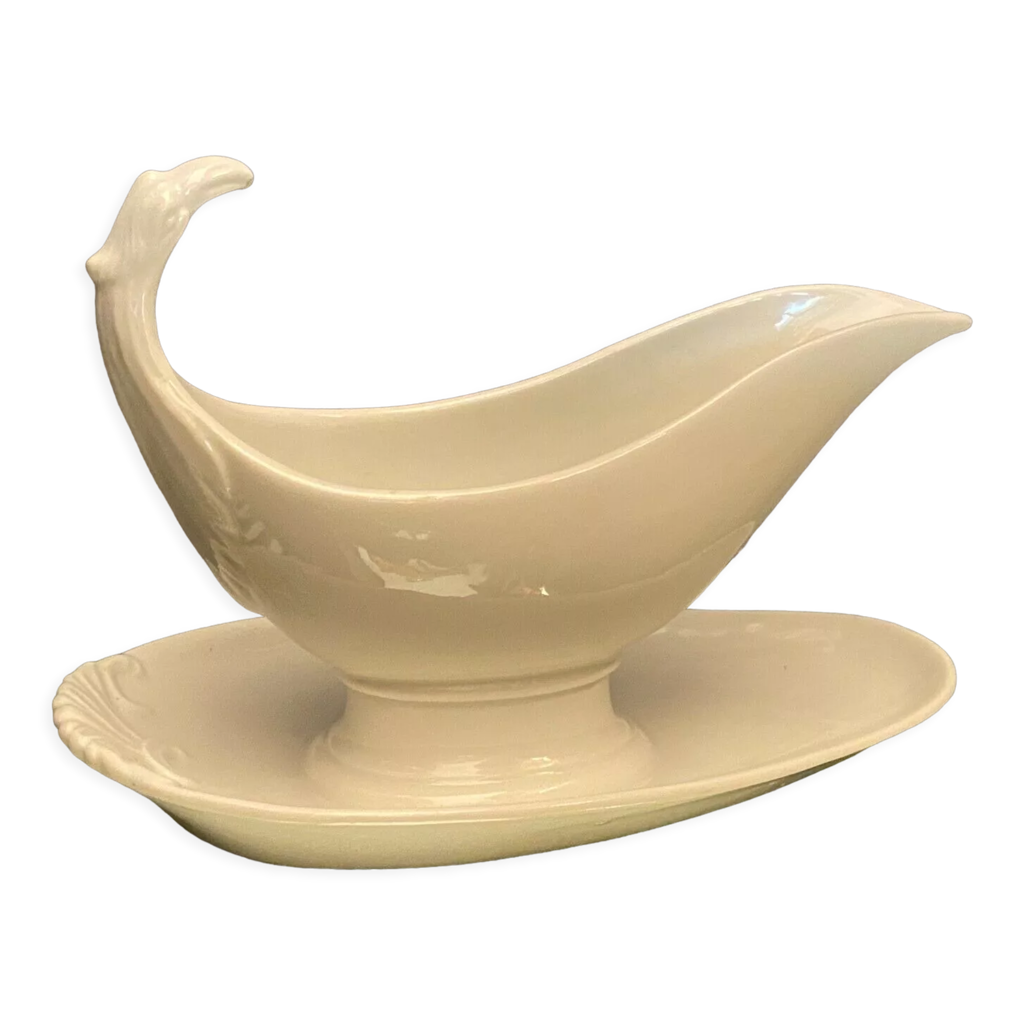 Saucière En Porcelaine 300 Ml - Forme Vache, Avec Anse, Passe Au Lave-vaisselle, Four Et Micro-ondes