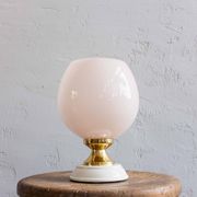 Vintage Czechoslovak Powder Pink Glass Table Lamp, 1970s