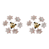 Set of 2 Charming Murano Vintage Ceiling Light Pink Flowers, 1970s