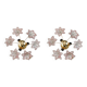 Set of 2 Charming Murano Vintage Ceiling Light Pink Flowers, 1970s