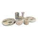 Series of 7 vintage Carrara marble candlesticks