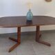Table danoise ovale extensible en teck, années 60