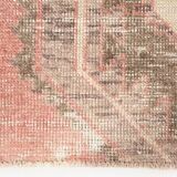 3x12 Soft Pastel Pale Red Turkish Vintage Runner Rug