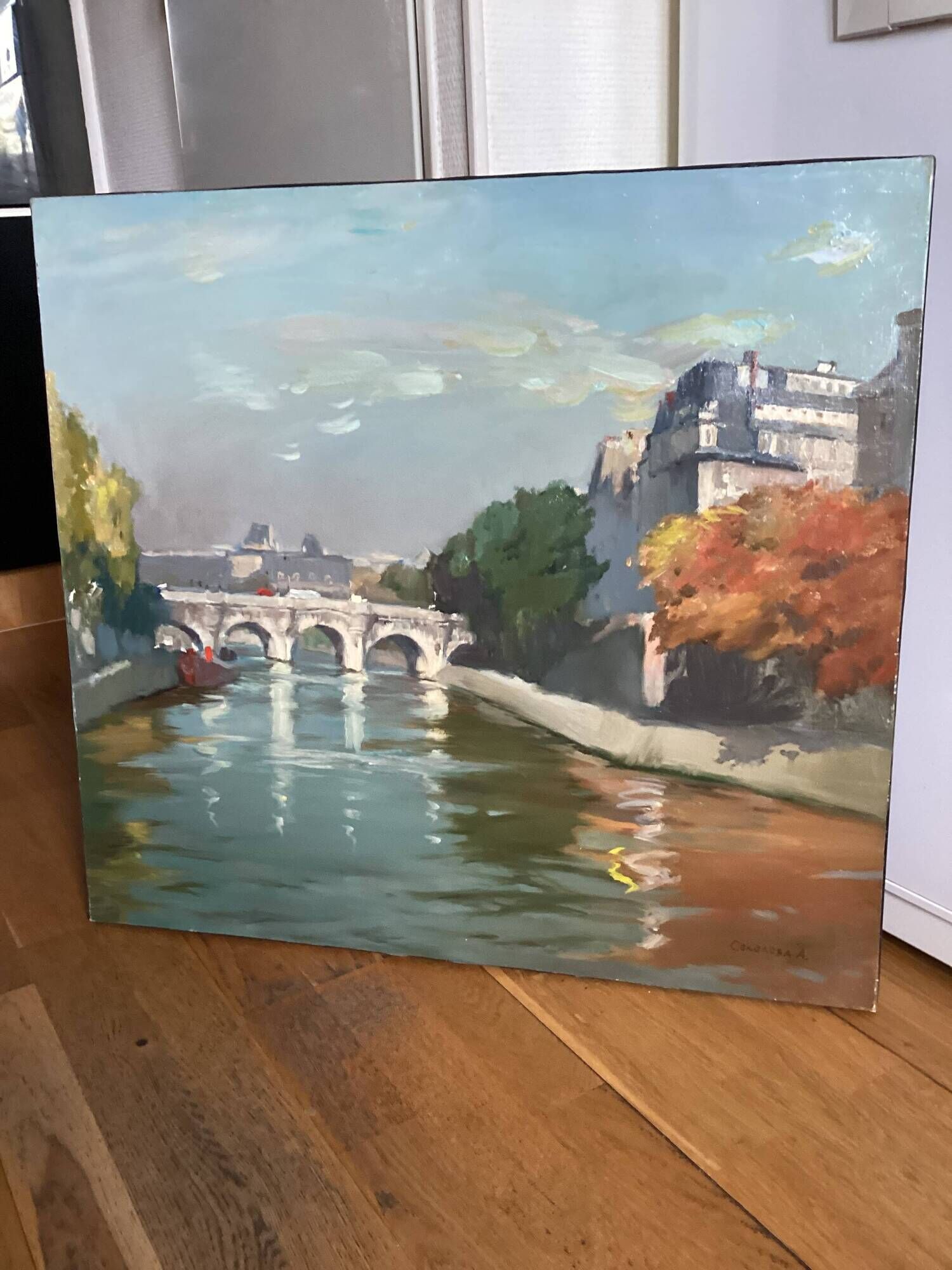 Painting signed Oil on canvas circa 1989 dimension: height -67cm- Length -73 cm-