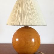 Vintage lamp in solid elm lampshade in wool 70s