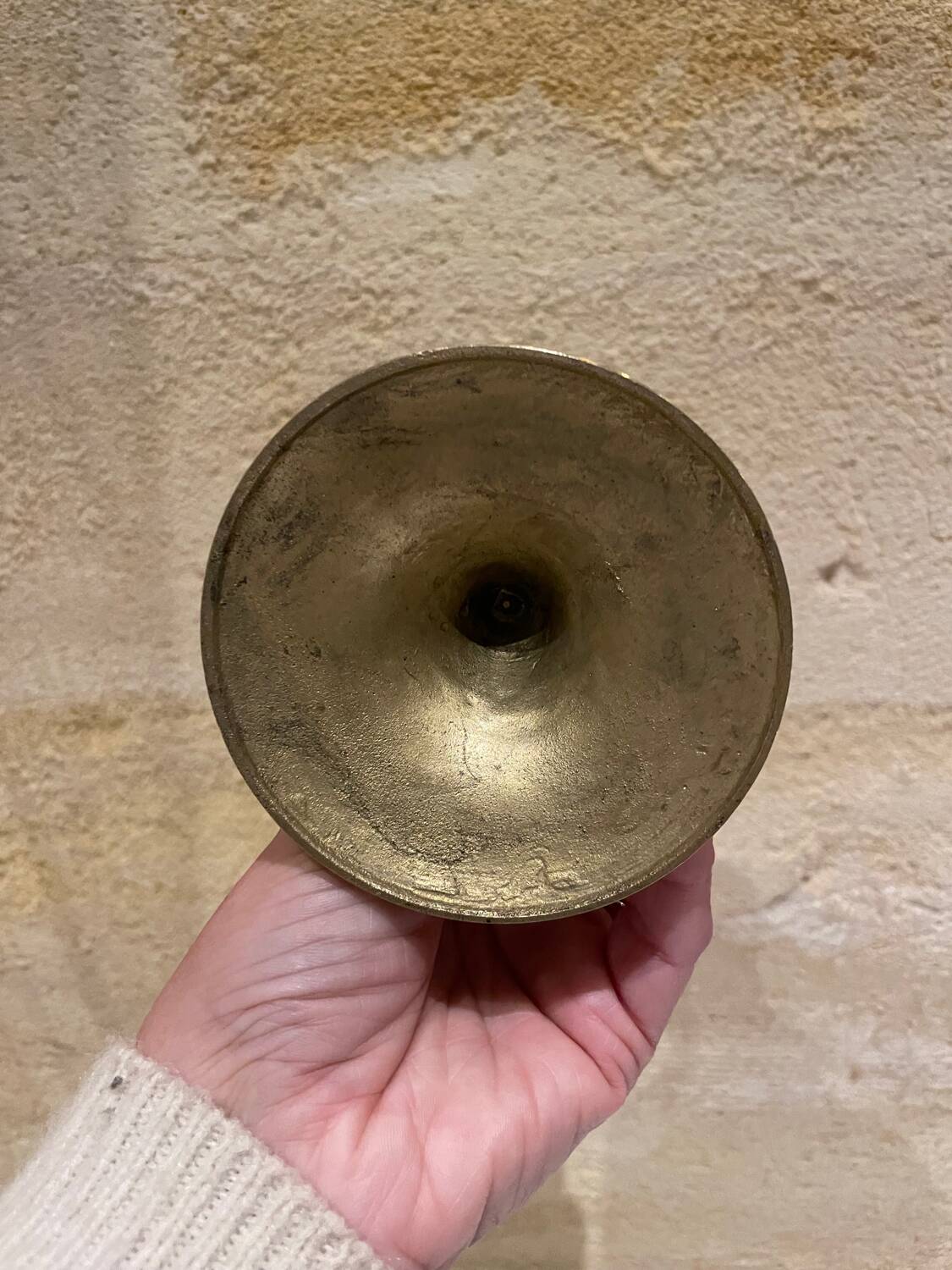 Mother-of-pearl and gilded brass candlestick