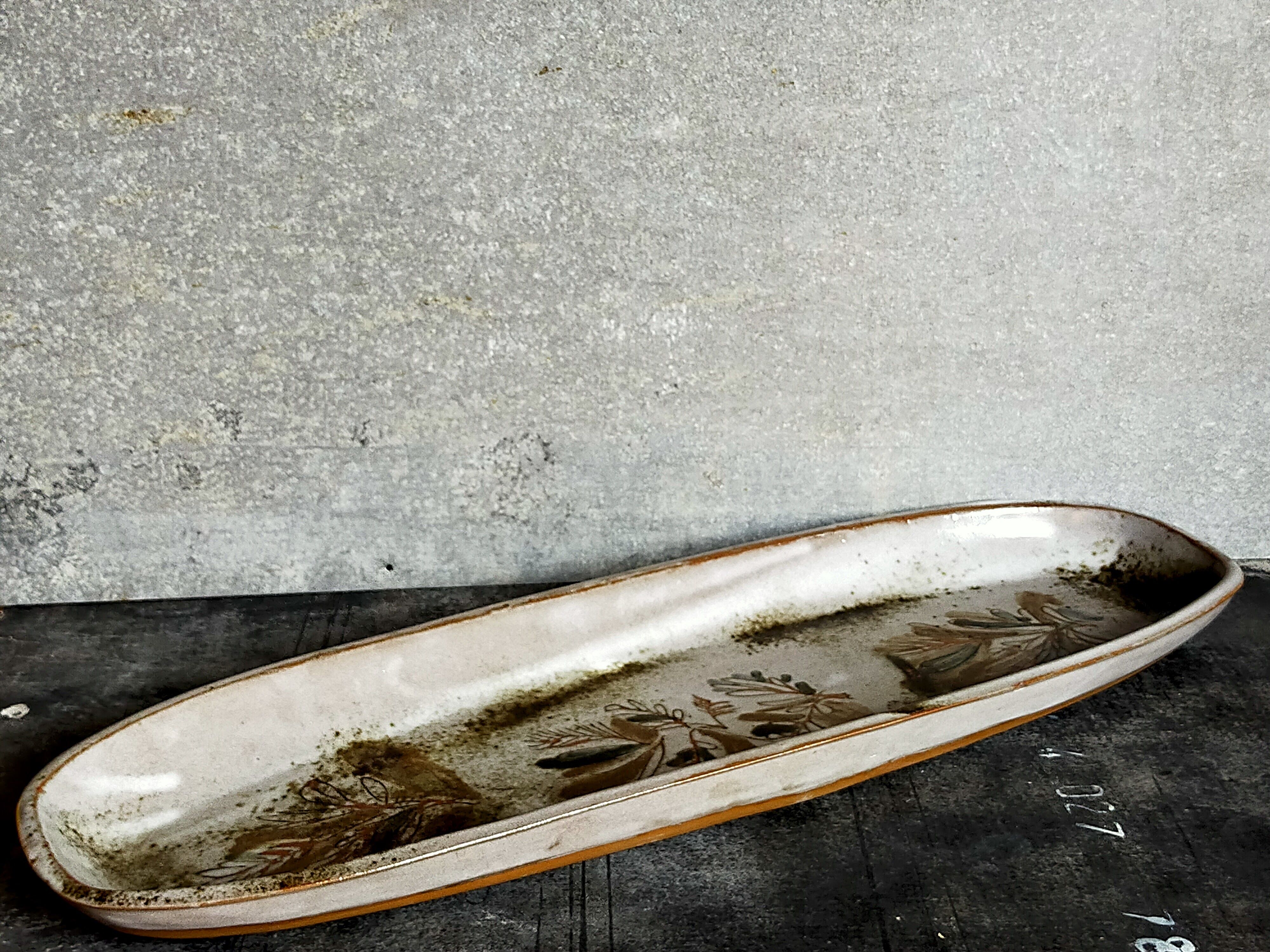 60s ceramic potter oval dish