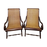 Deux fauteuils coloniaux planteurs