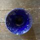 Vintage White Blue Ceramic Snowy Stoneware Vase France #D559