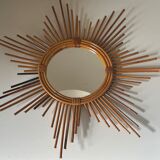 Vintage rattan sun mirror 60 years