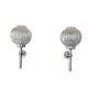 Pair of vintage wall lights; chrome striped glass floral globes; 1960s-70s.