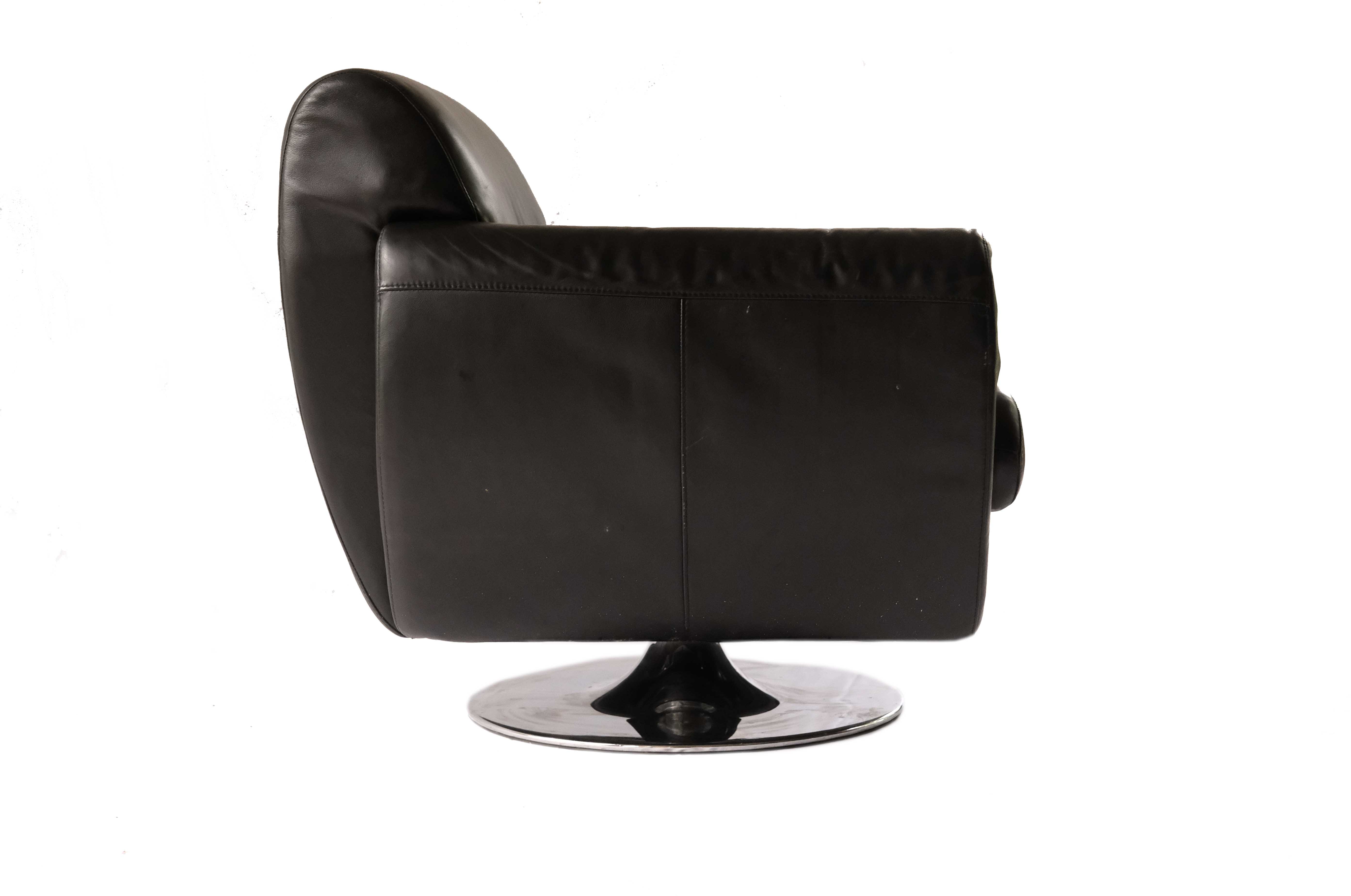 BoConcept Black Leather Armchair, Denmark 2000's