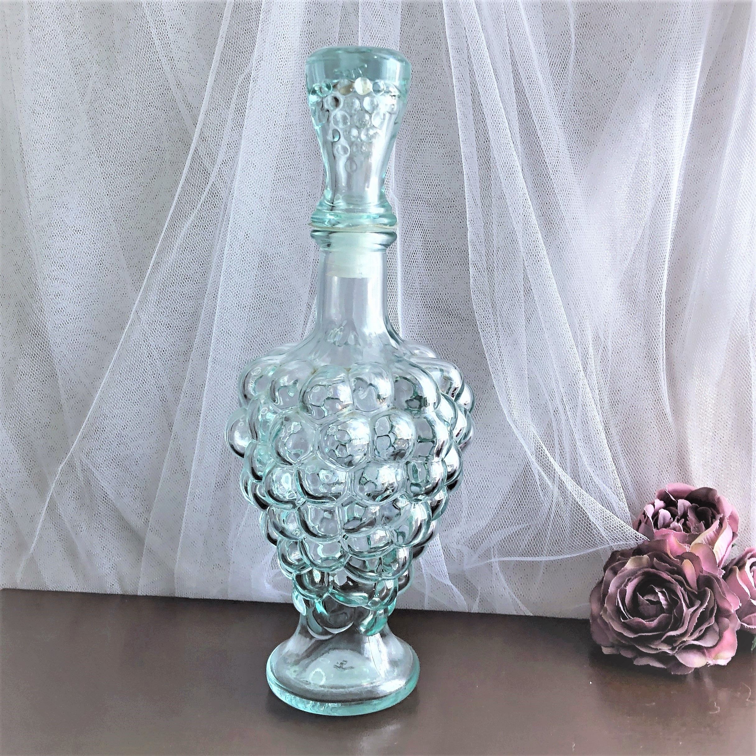 Decanter shaped bunch of grapes from Vetreria Estrusca Italy vintage