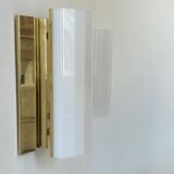 Pair of brass and perspex wall lights, Fagerhult Sweden 1970