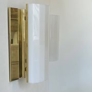 Pair of brass and perspex wall lights, Fagerhult Sweden 1970