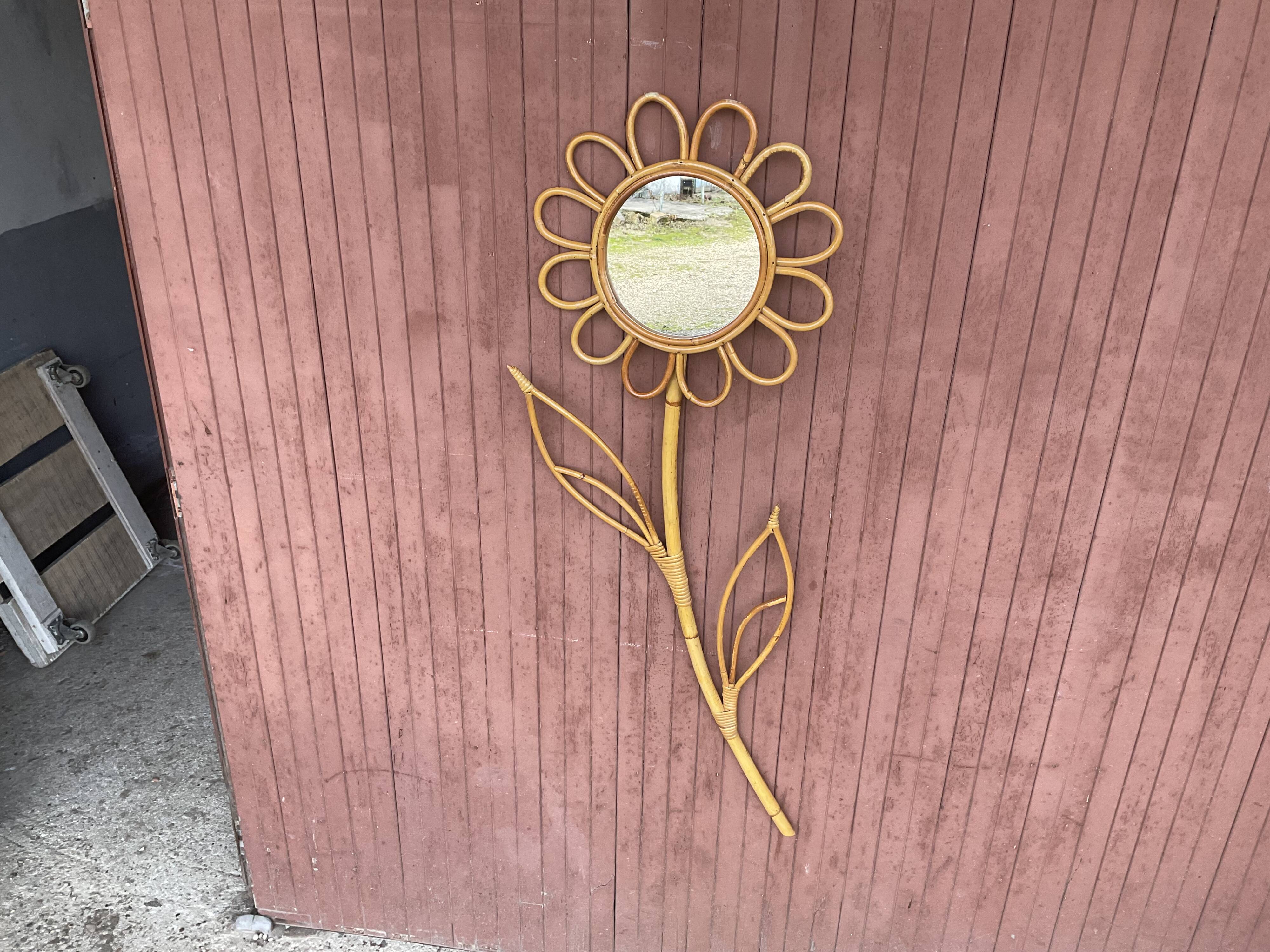 Vintage rattan mirror