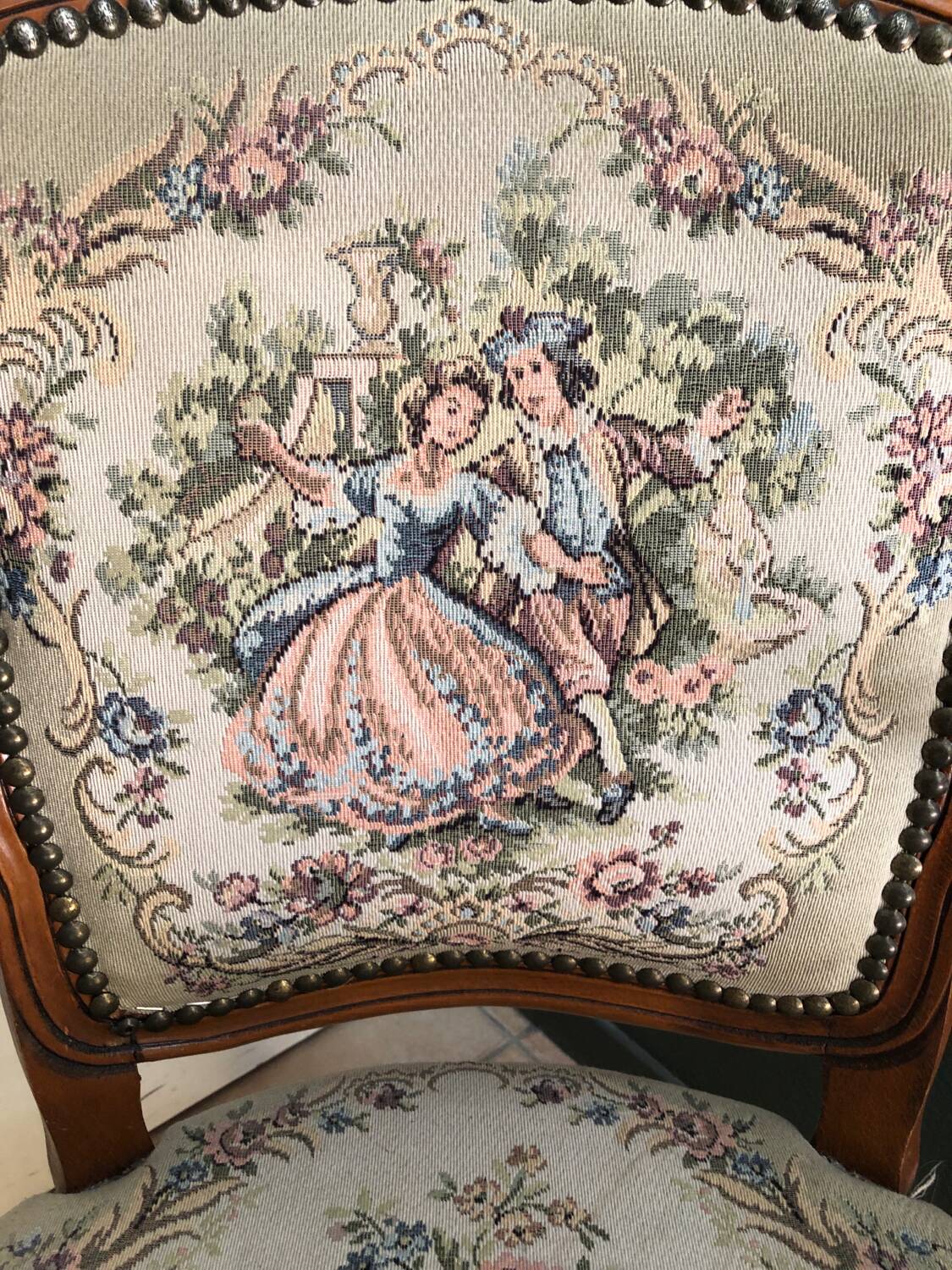 Antique cherry wood armchair