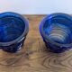 Blue Blown Glass Plant Pots – Elegant Handcrafted Pair