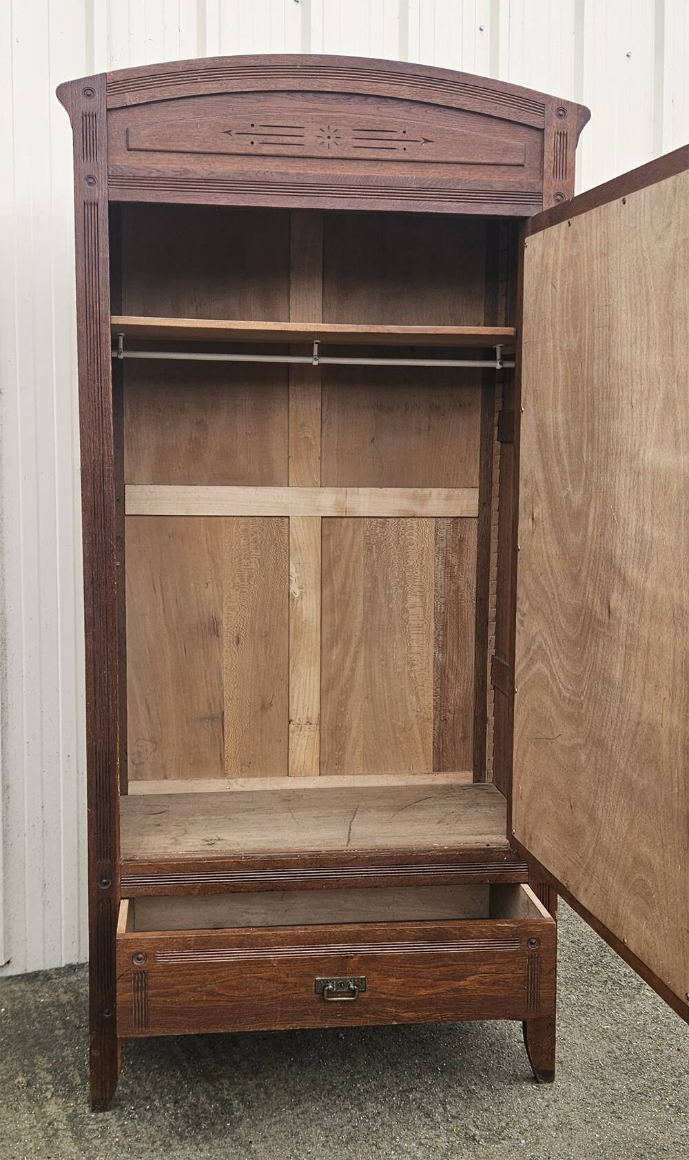 Wardrobe with 1 mirrored door and 1 drawer, 1930s