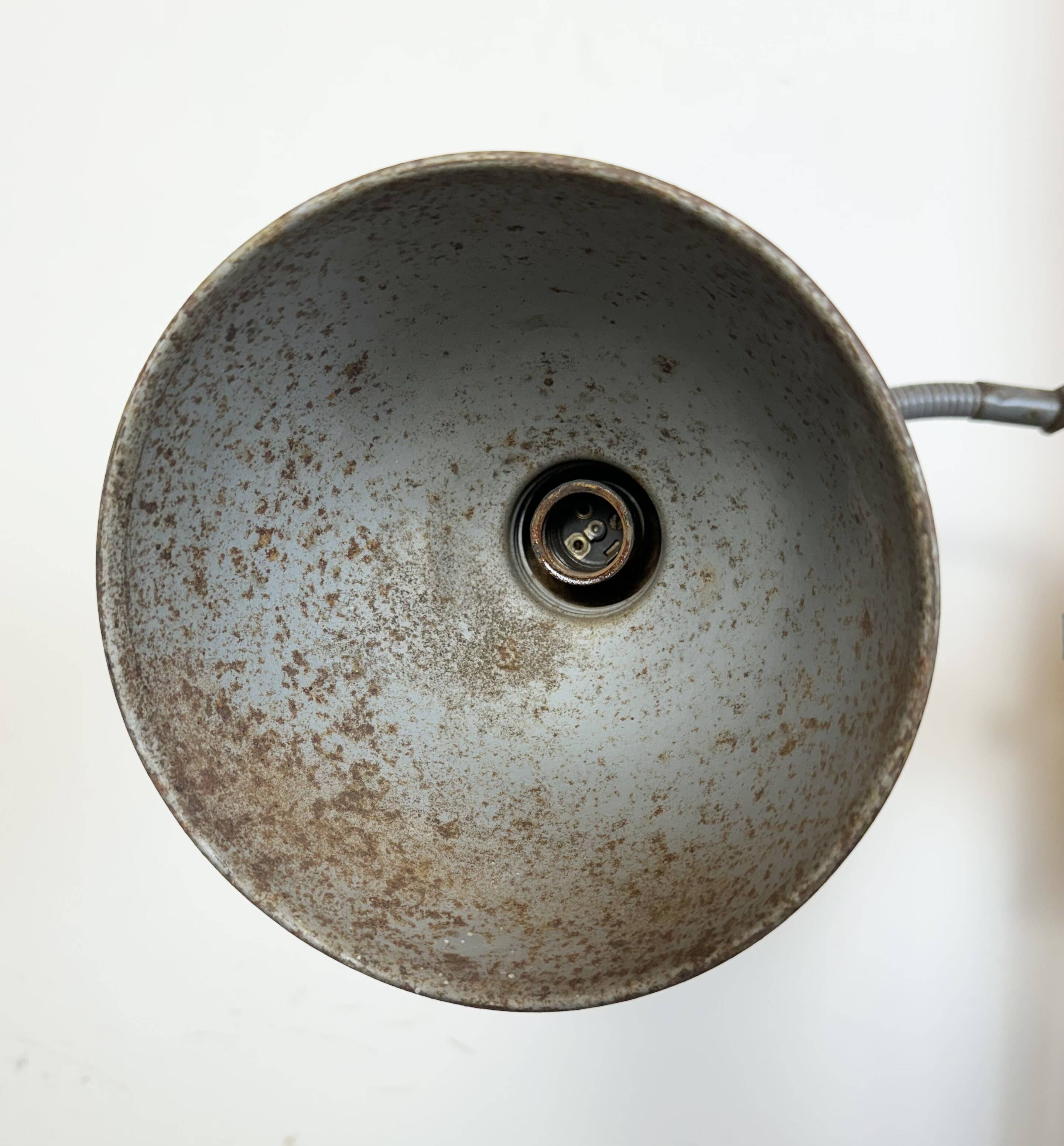 Grey Industrial Scissor Wall Lamp from Elektroinstala, 1960s