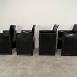 8 style Korium leather chairs in the style of Matteo Grassi